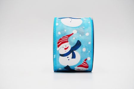 Sneeuwpop bedraad kerstlint_KF6562GC-12-213_Blauw